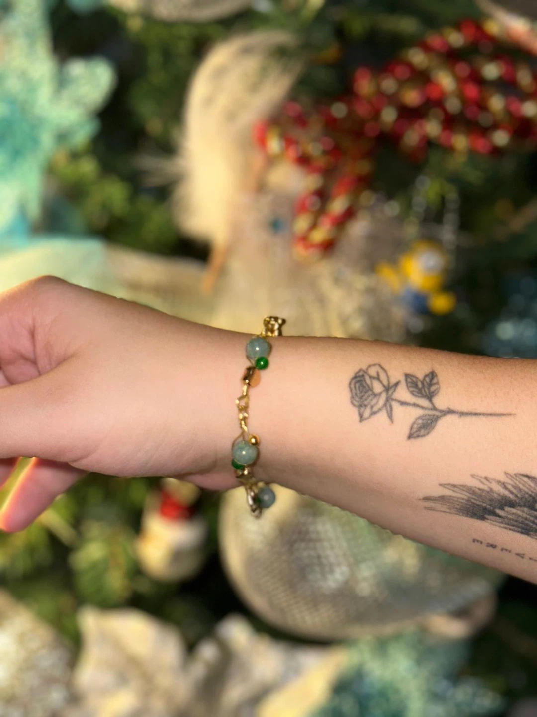Jade & Gold Beaded Bracelet