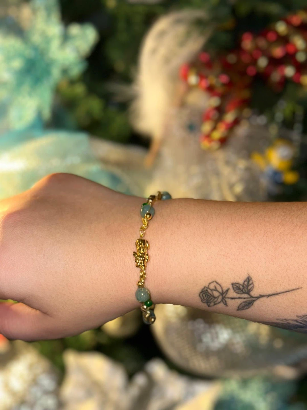 Jade & Gold Beaded Bracelet - photo 3