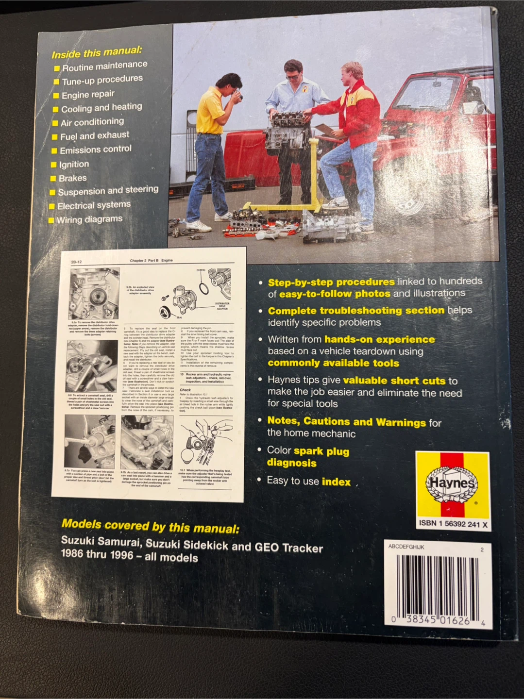 Haynes Suzuki Samurai & Sidekick GEO Tracker Repair Manual - photo 2