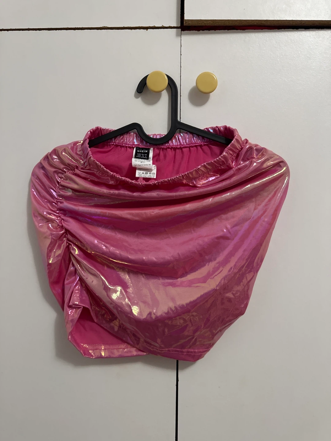 Shein Pink Holographic Ruched Mini Skirt - photo 3