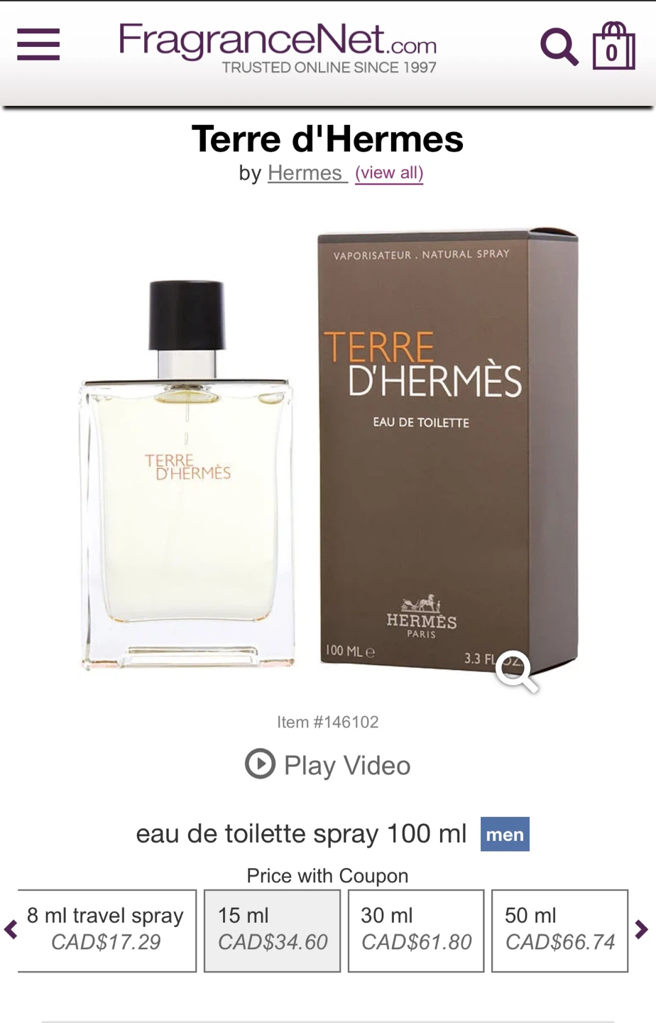 Hermes Terre d'Hermes Eau de Toilette 50ml