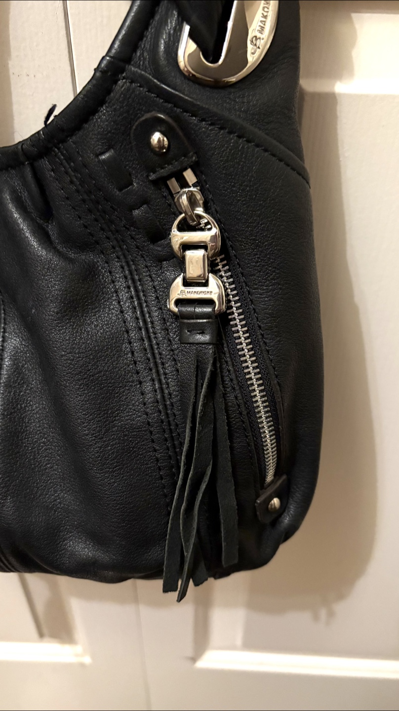 M. Makowsky Black Genuine Soft Leather Hobo Bag - photo 4