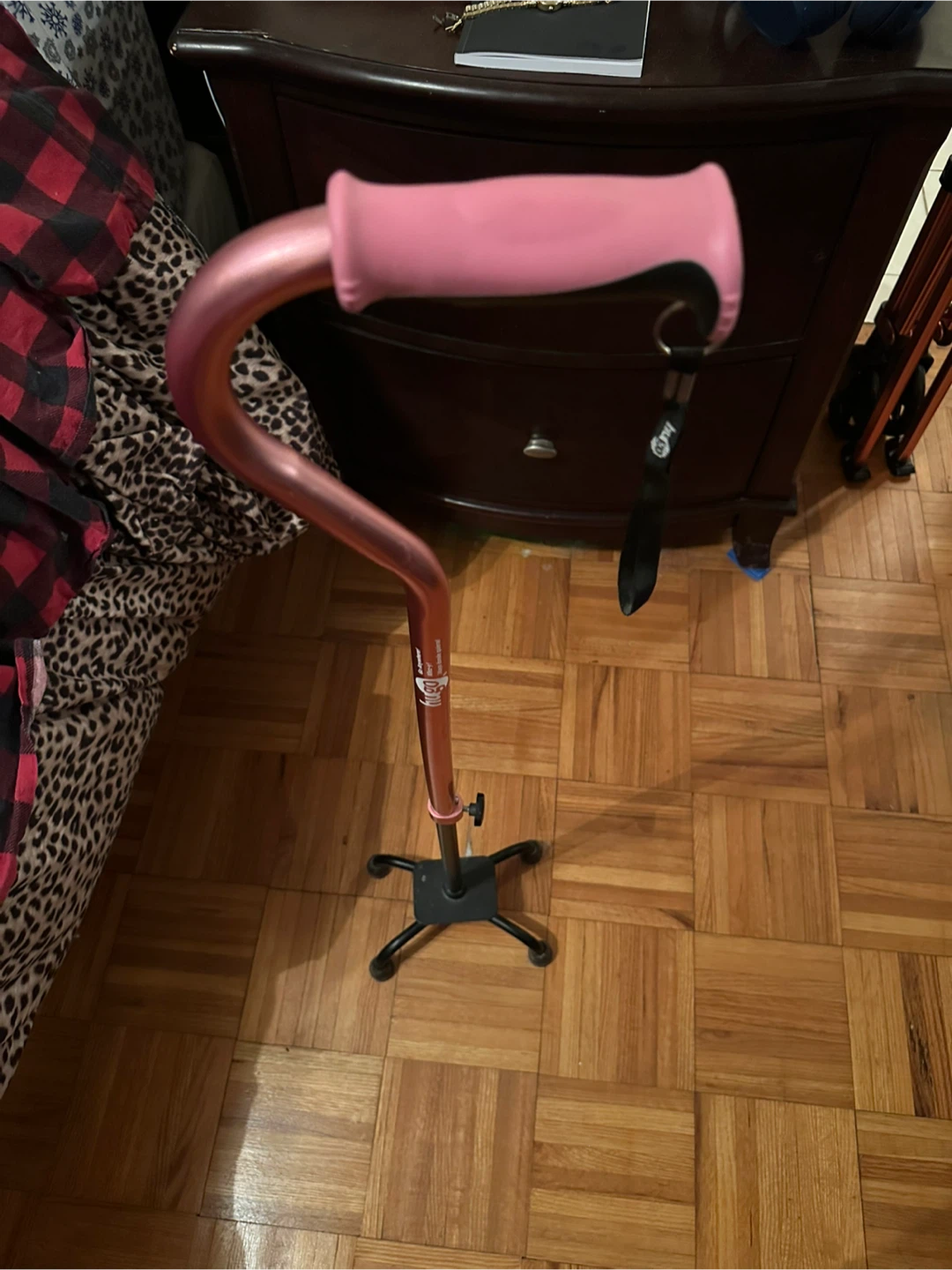 Hugo Mobility Quad Cane - Pink (Small Quad Base)