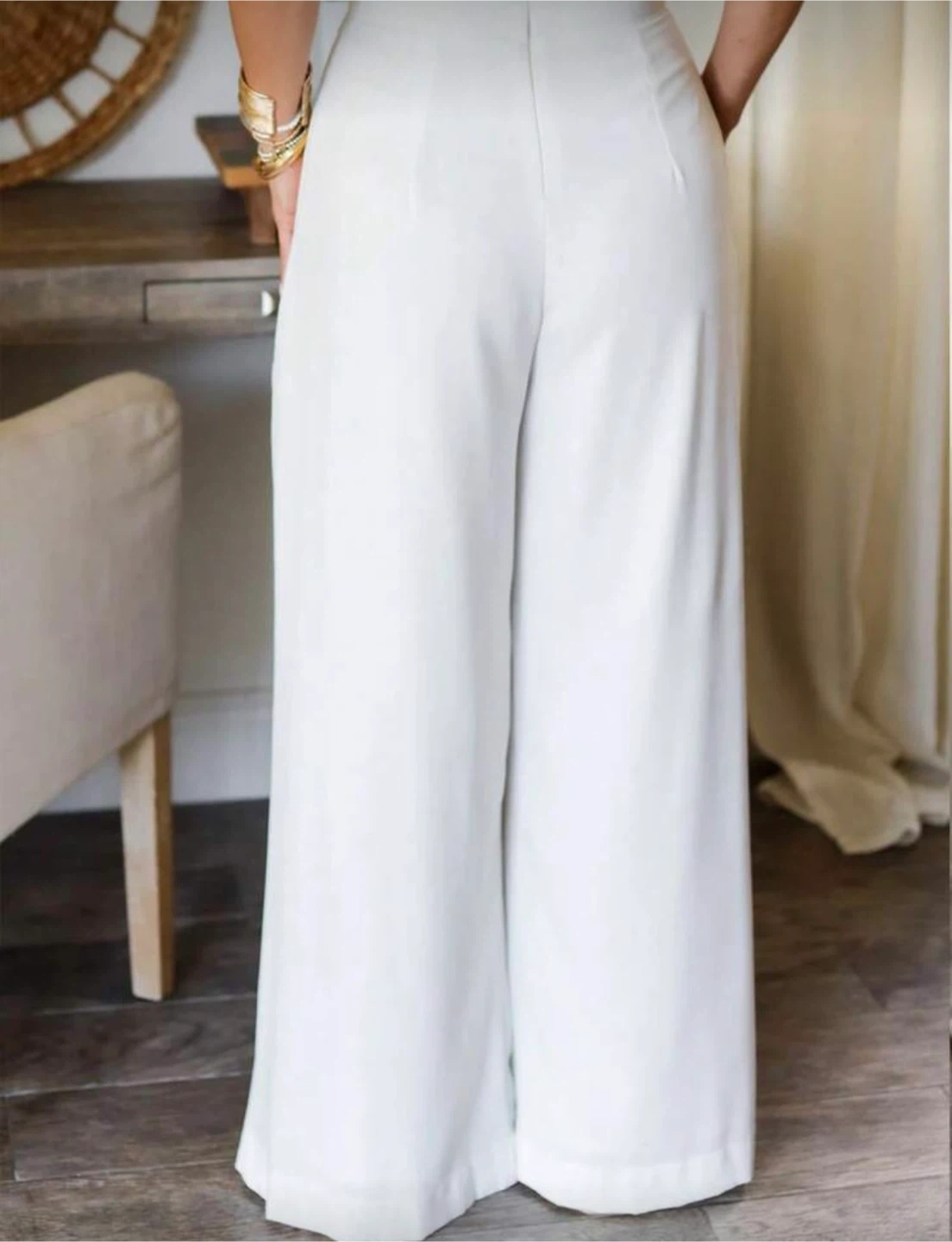 White Wide chiffon Pants - photo 2