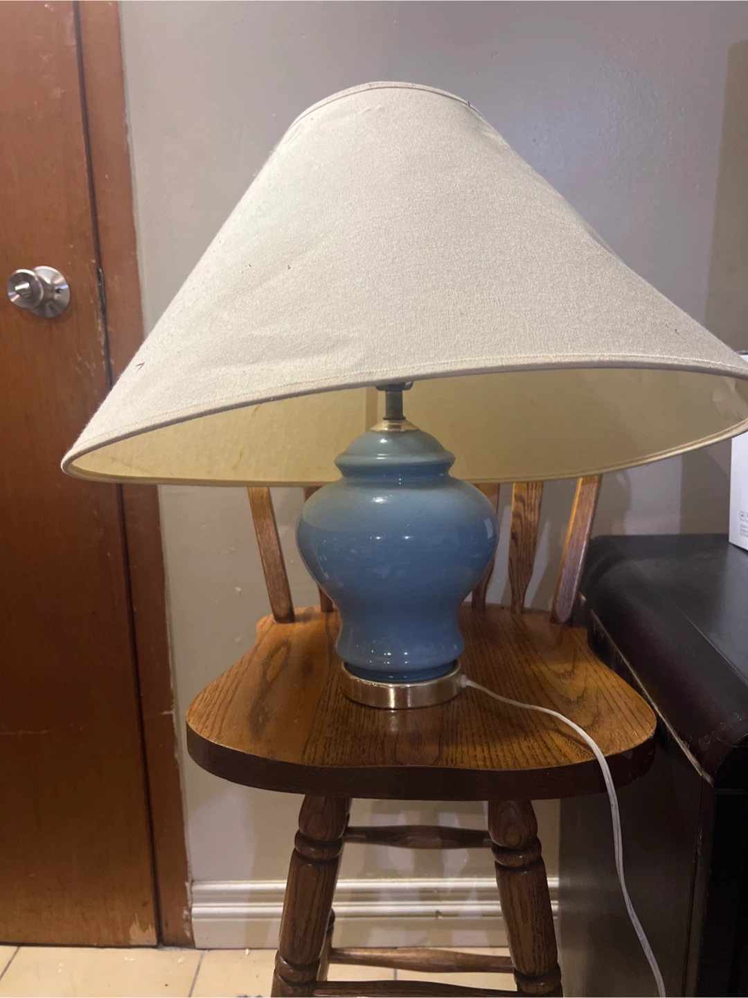 Blue Ceramic Table Lamp - photo 2