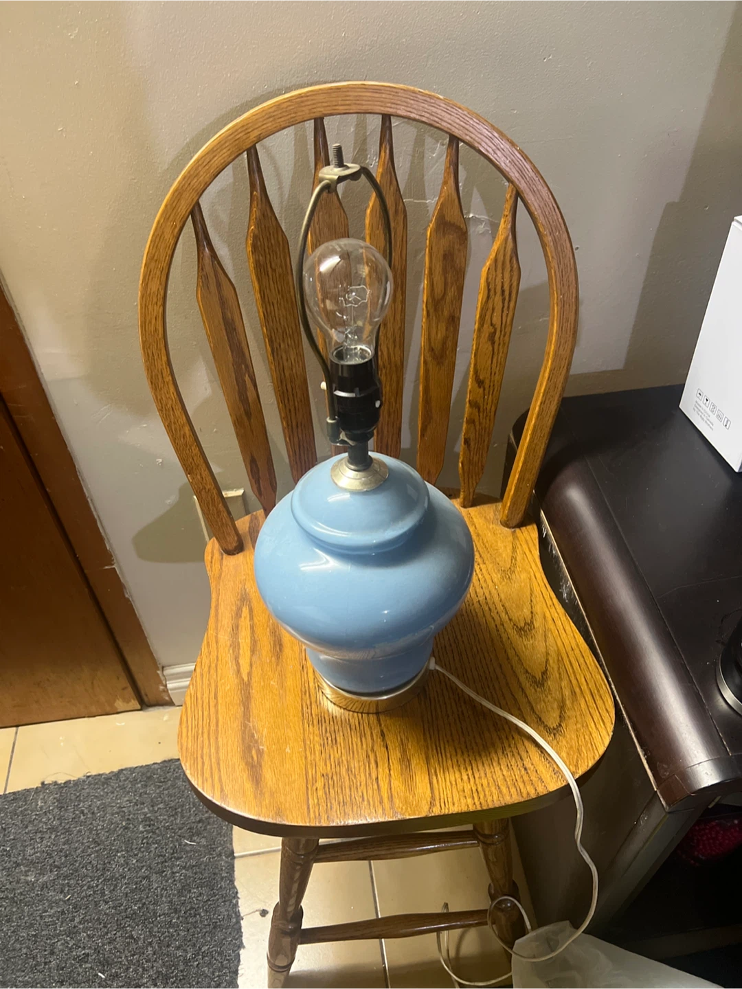 Blue Ceramic Table Lamp - photo 3