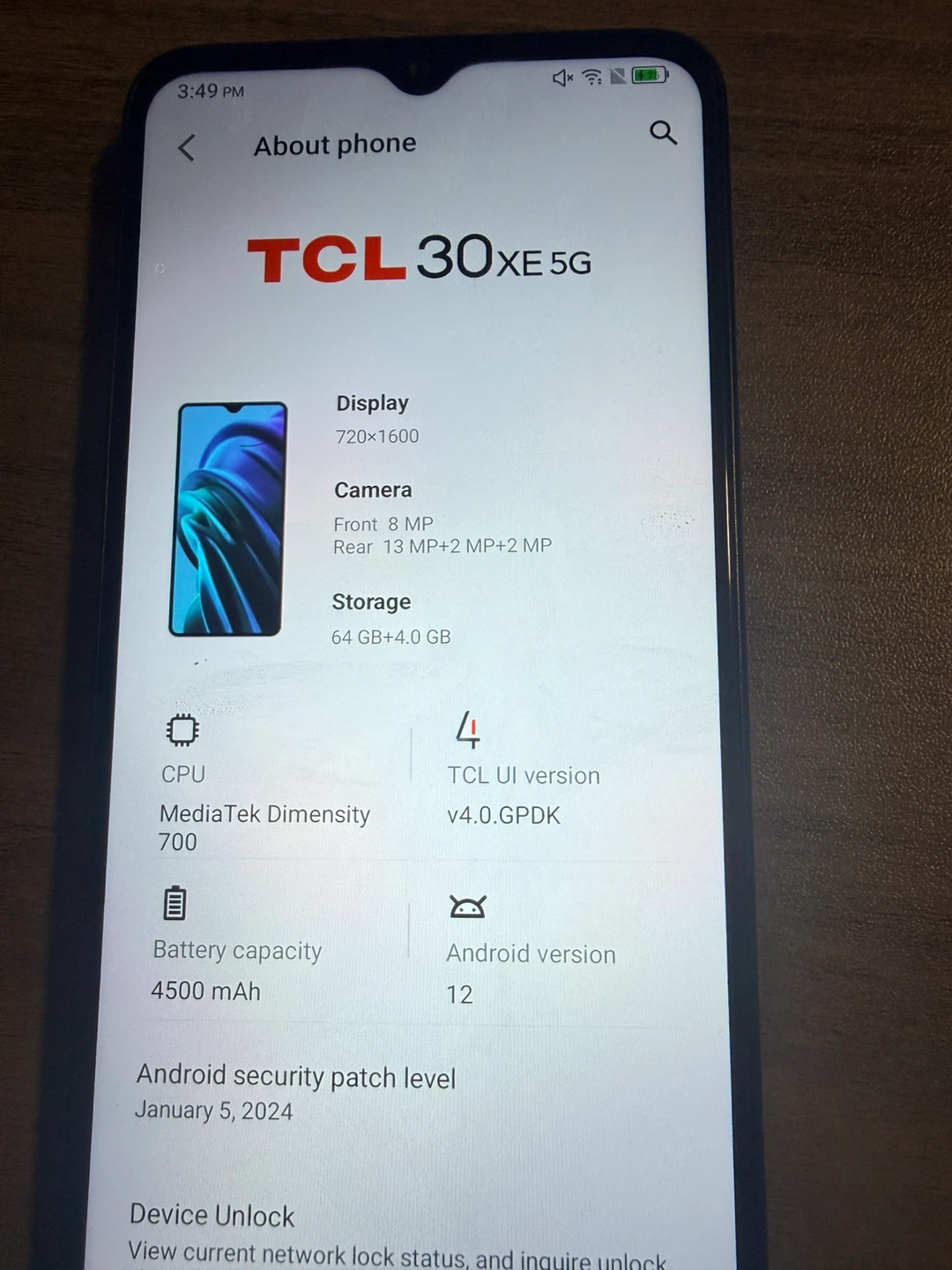 TCL 30 XE 5G Smartphone - Black - photo 5