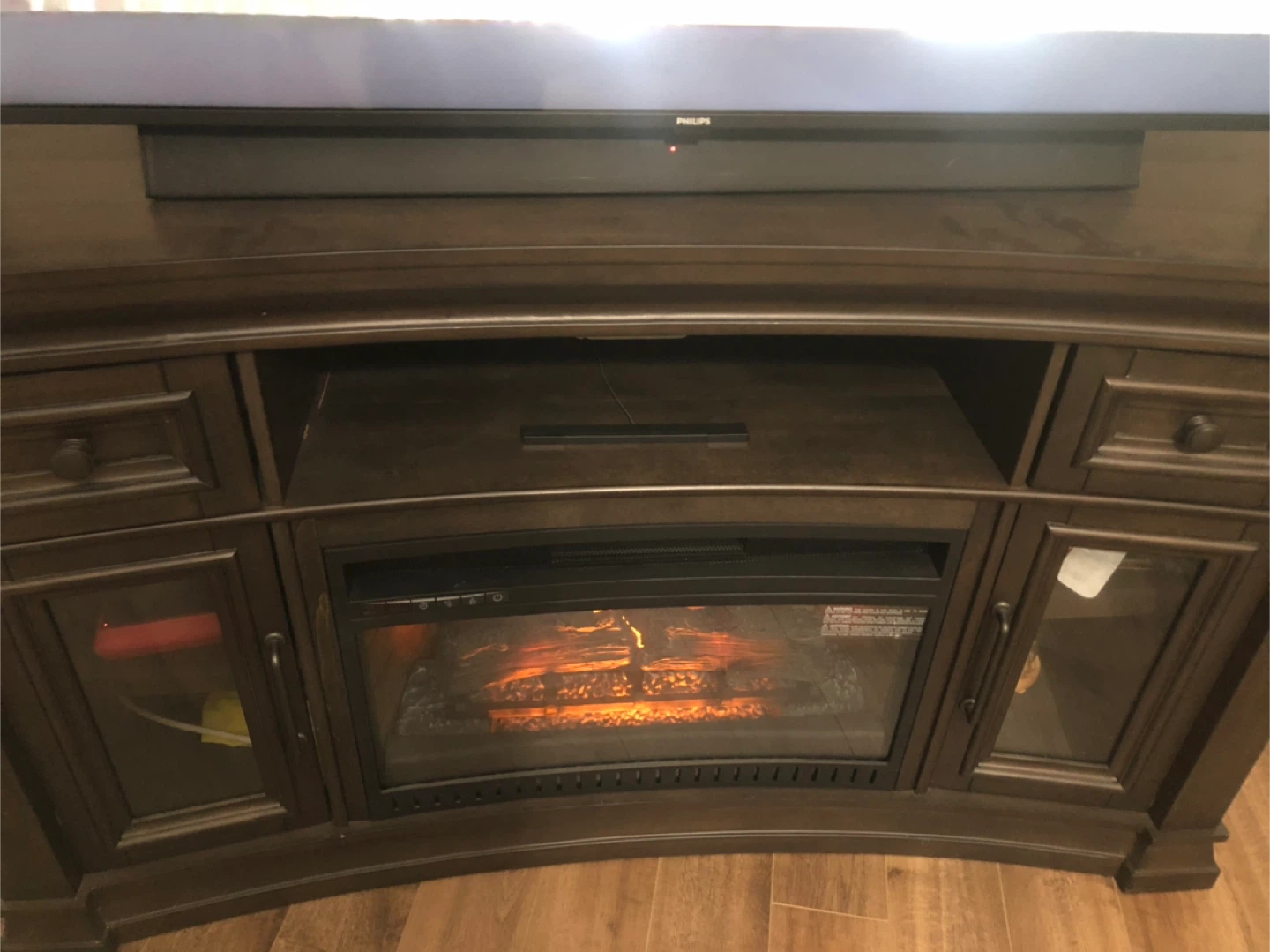 TV stand with electric fireplace