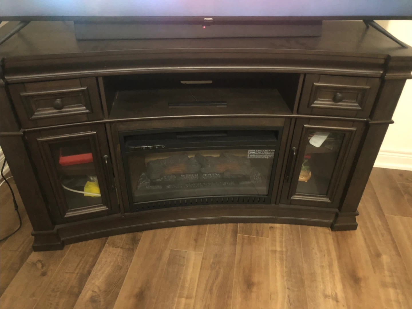 TV stand with electric fireplace - photo 2