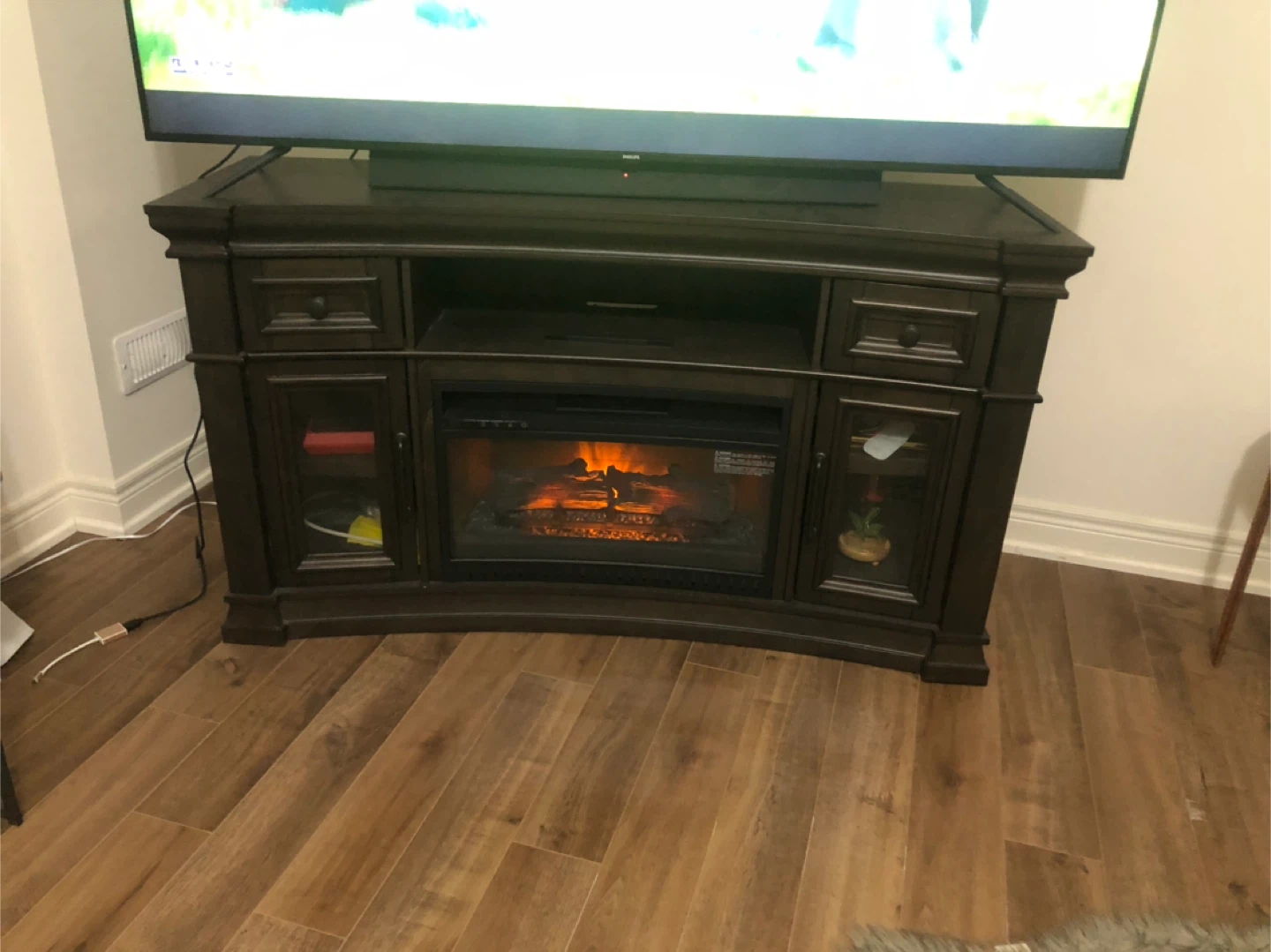 TV stand with electric fireplace - photo 3