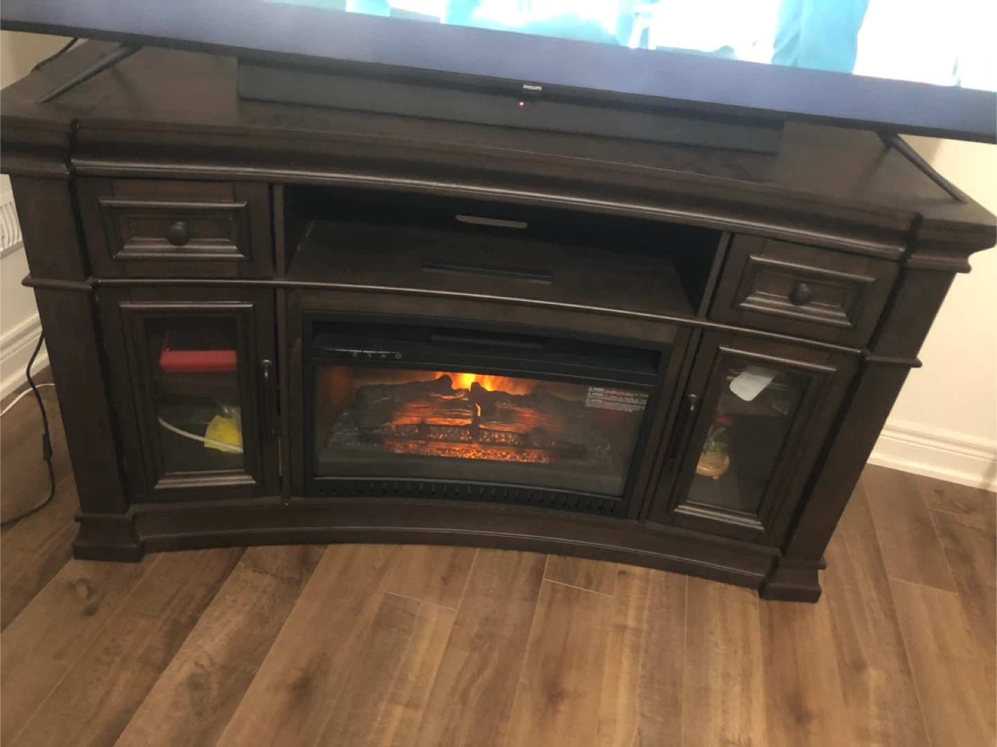 TV stand with electric fireplace - photo 4