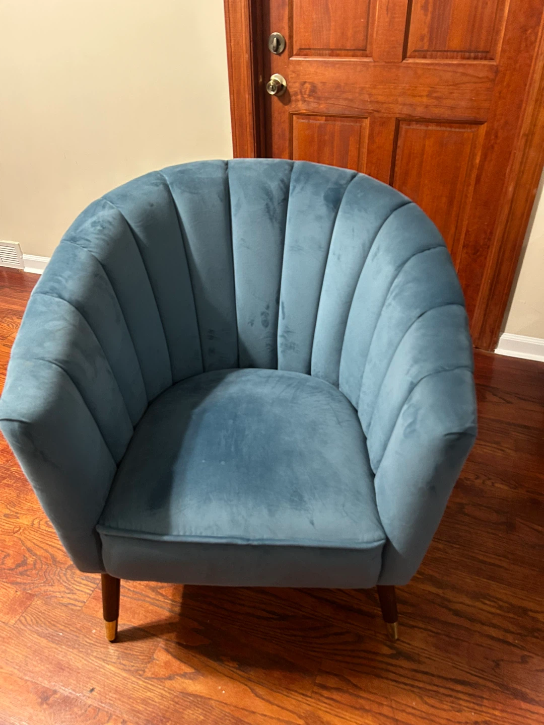 Blue Velvet Accent Chair - photo 3