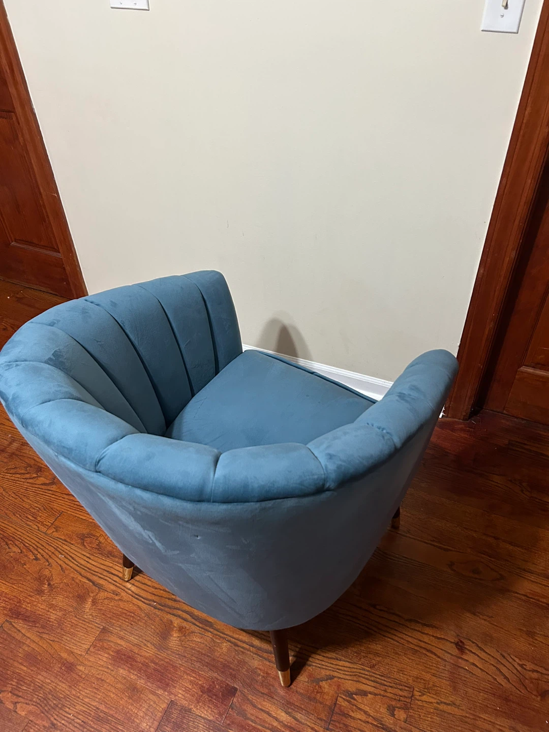 Blue Velvet Accent Chair - photo 2