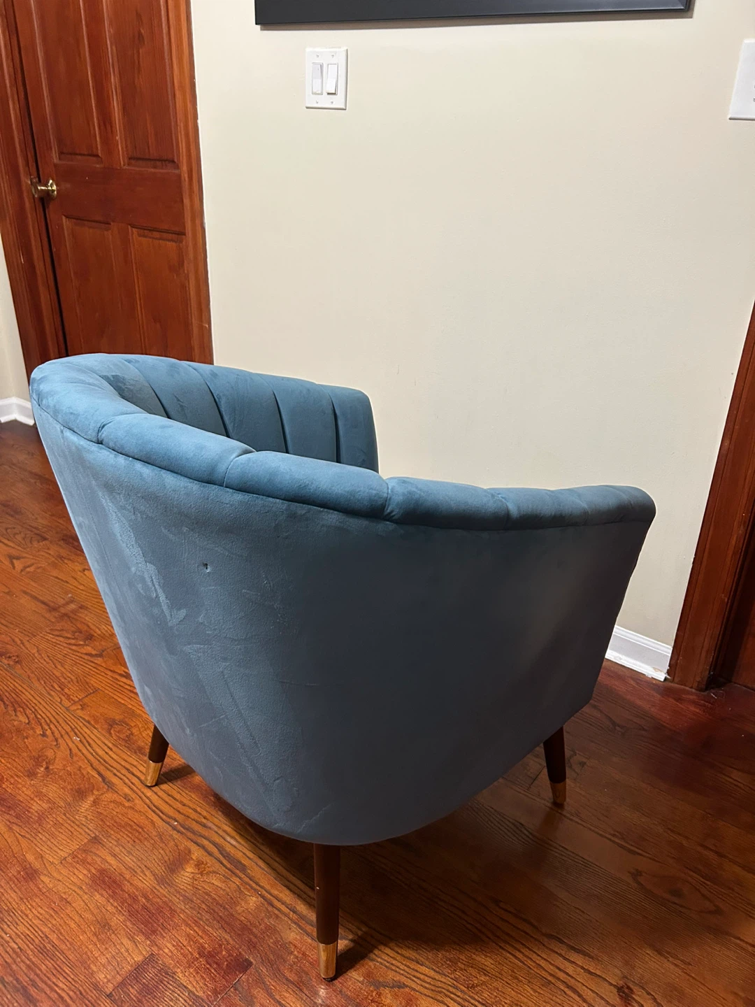 Blue Velvet Accent Chair