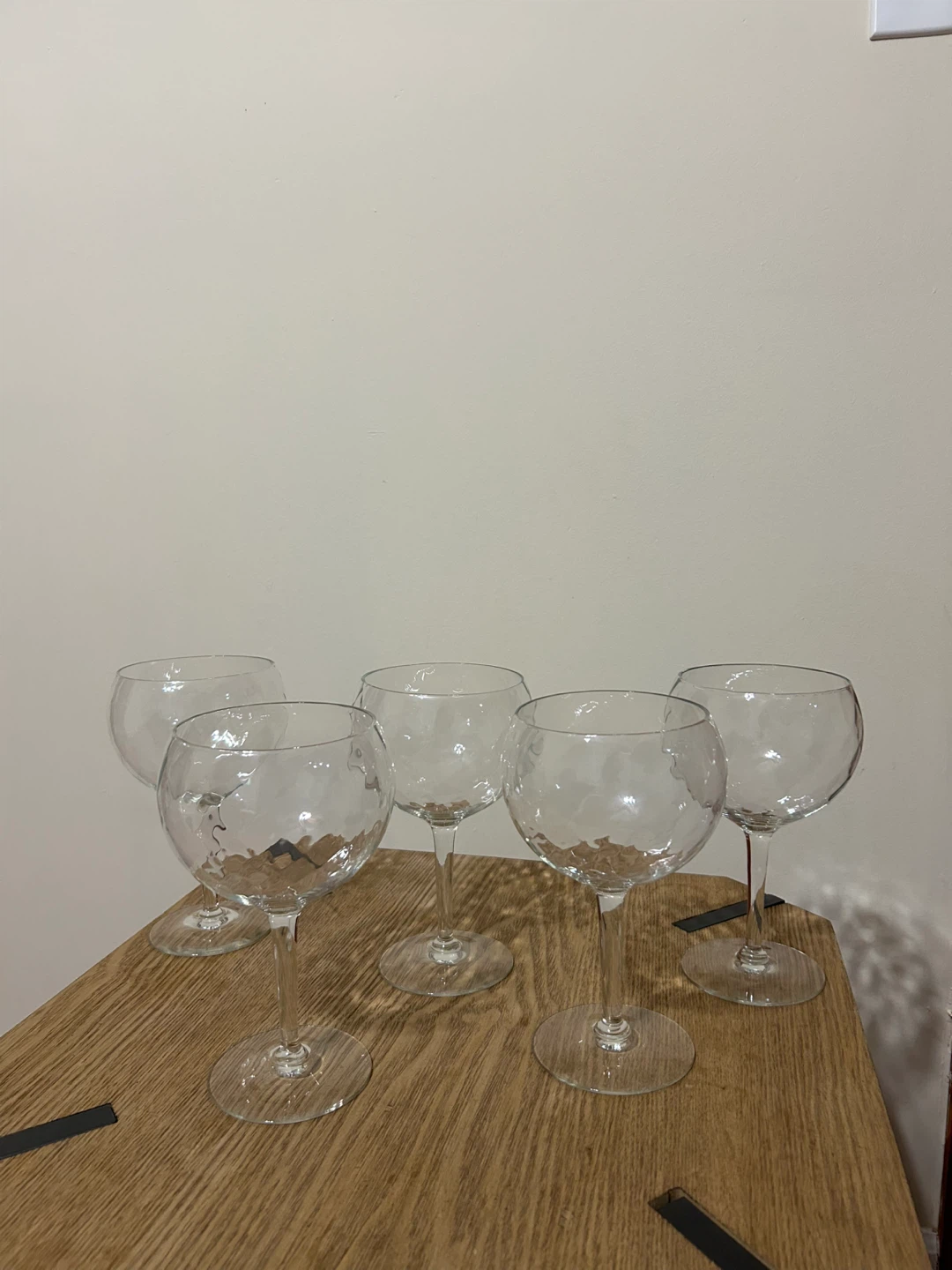 Set of 5 Clear Stemmed Wine Glasses - photo 3