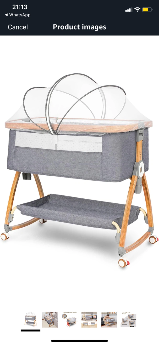 Baby Bedside Bassinet - Adjustable Height