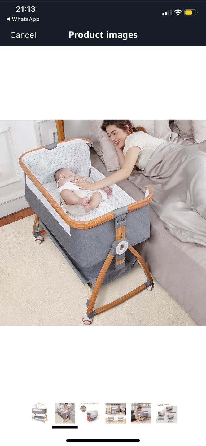 Baby Bedside Bassinet - Adjustable Height - photo 2