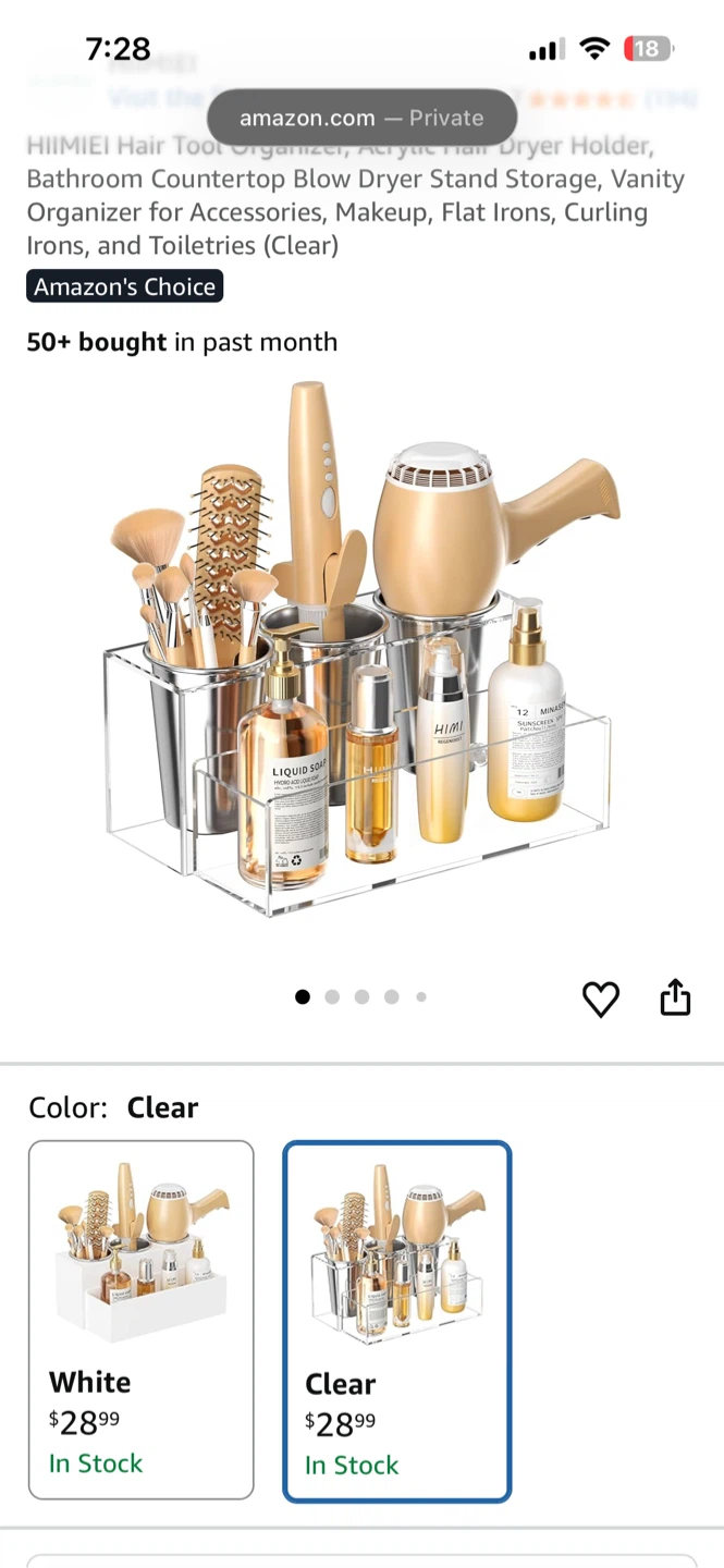 HiiMEEI Clear Acrylic Hair Tool Organizer