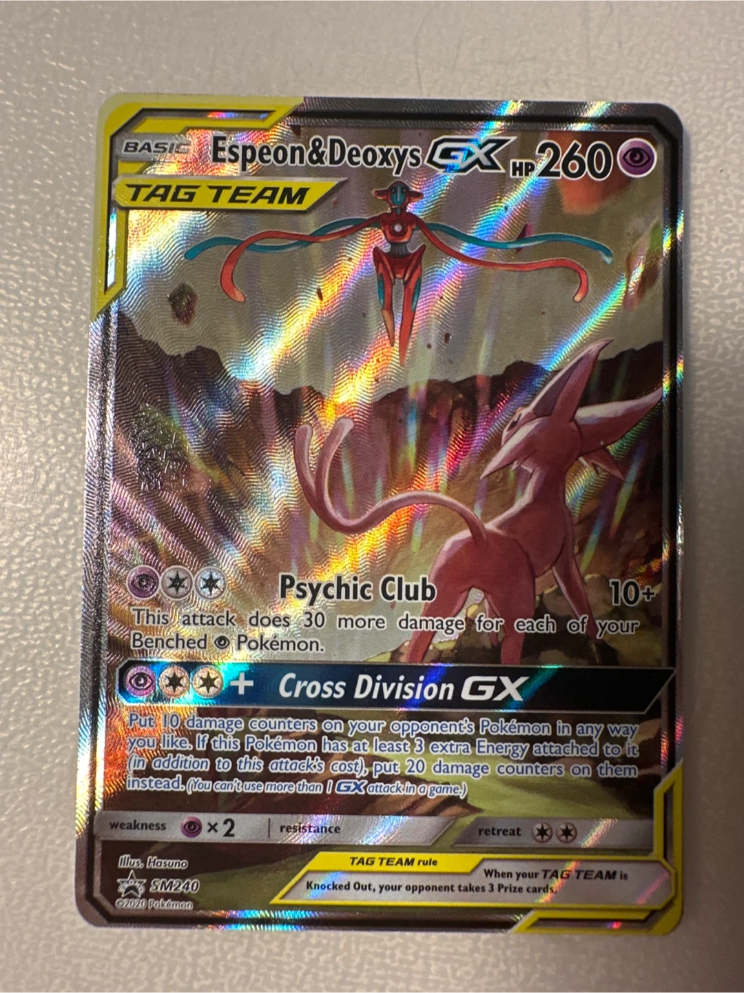 Espeon & Deoxys GX Tag Team Pokémon Card