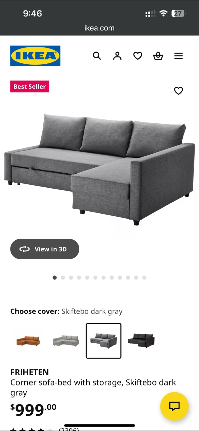 IKEA Corner Sofa-Bed Sectional