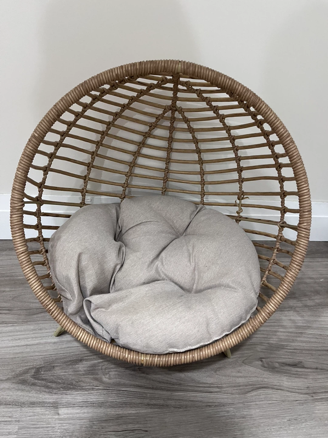 Wicker Pet Chair with Cushion