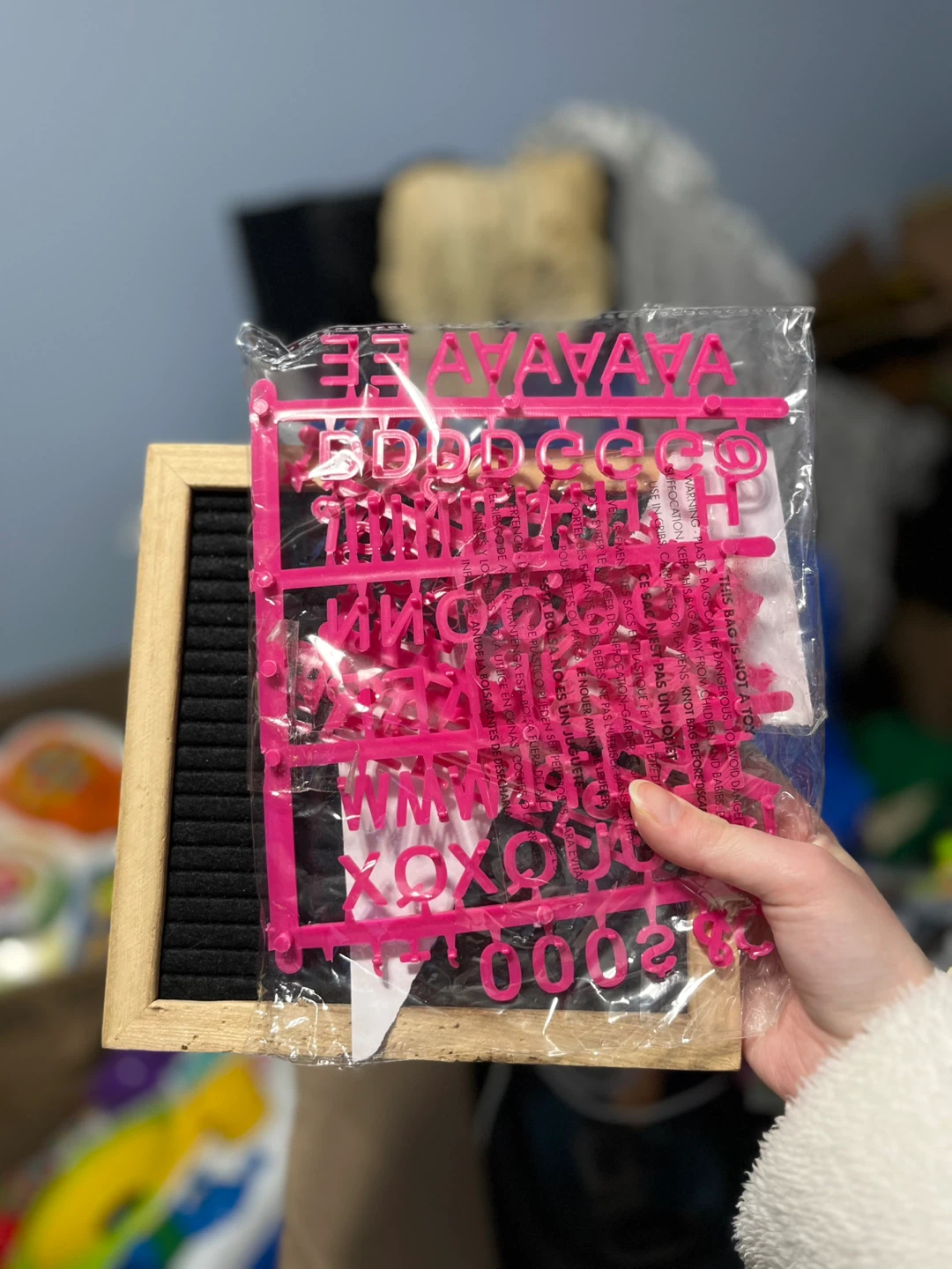 Felt Letter Board with Pink Letters 🧡