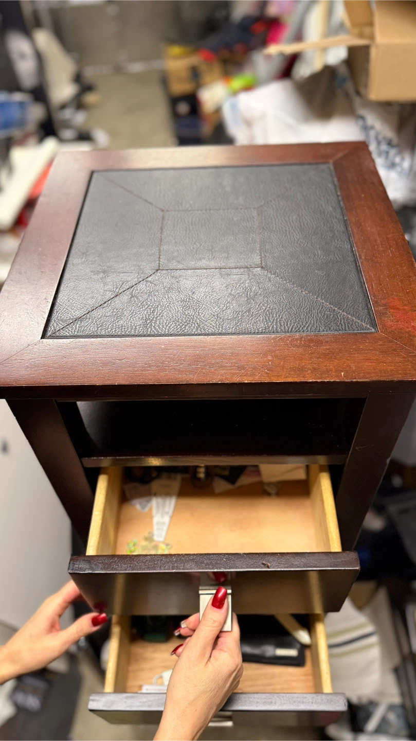 Brown Wood Side Table with Drawers - photo 4