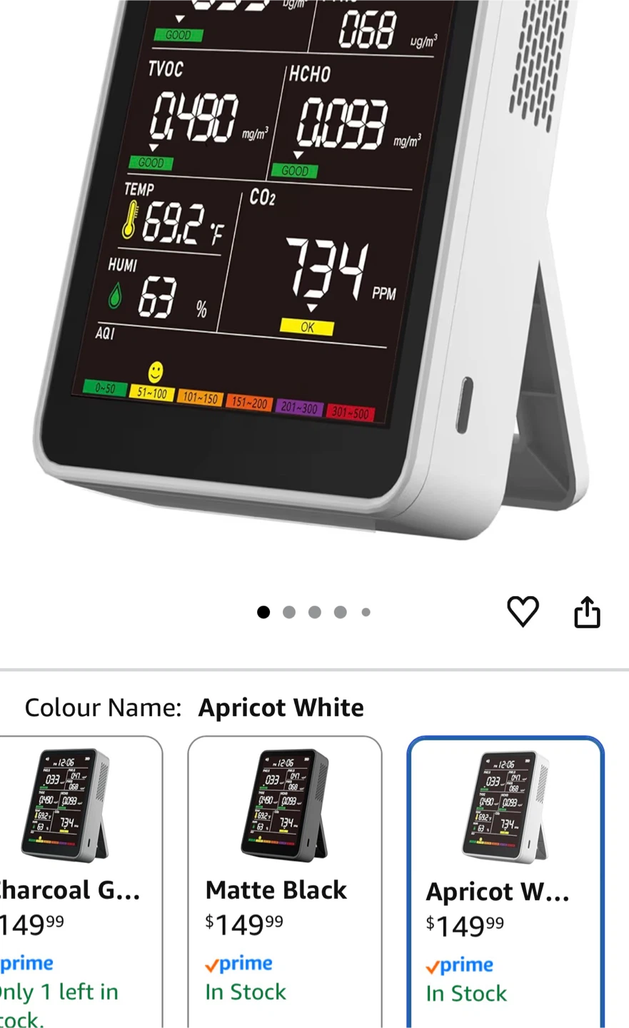 🧡AQI Air Quality Monitor - Apricot White - photo 2