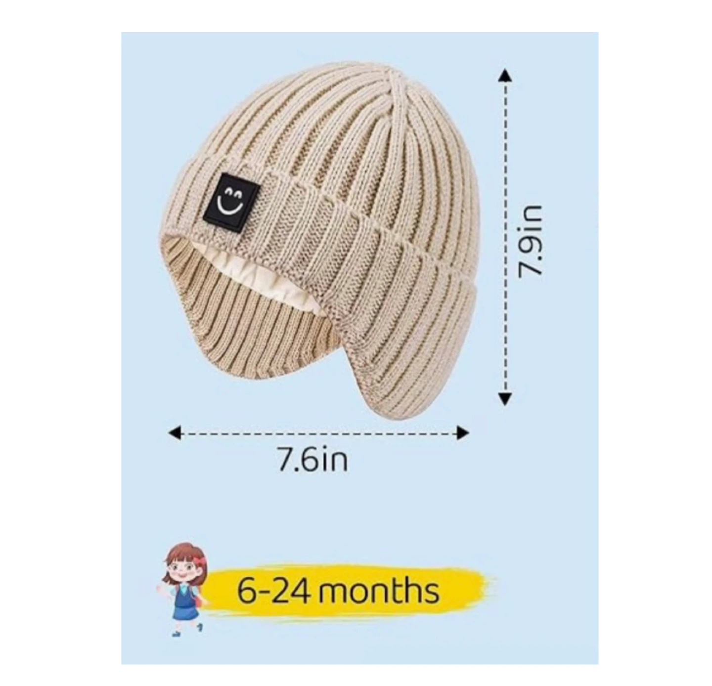 Brand new  3 Pack Baby Beanie Hats with Earflaps - photo 3