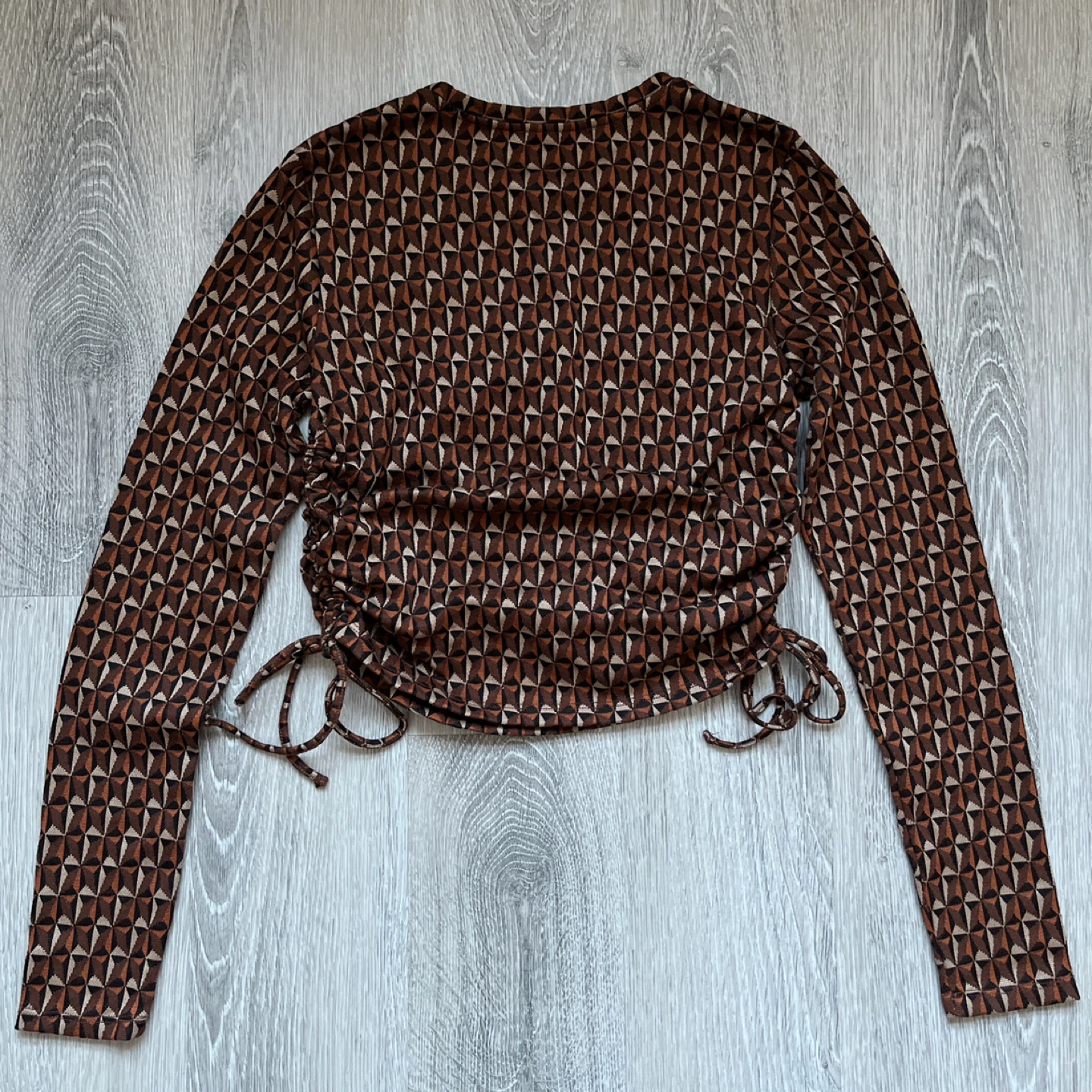 Pull&Bear Geometric Patterned Long Sleeve Top - Size M - photo 2