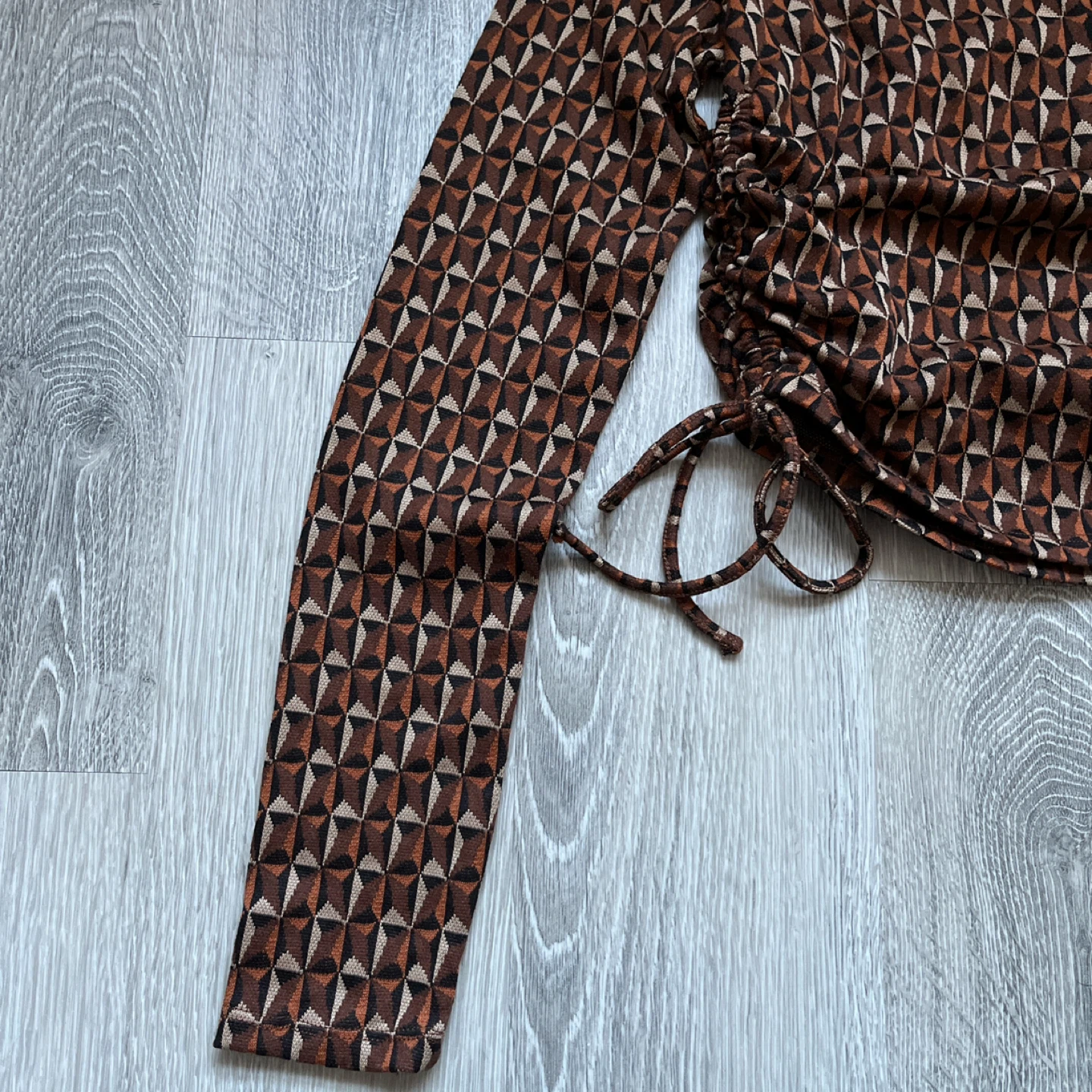 Pull&Bear Geometric Patterned Long Sleeve Top - Size M - photo 5