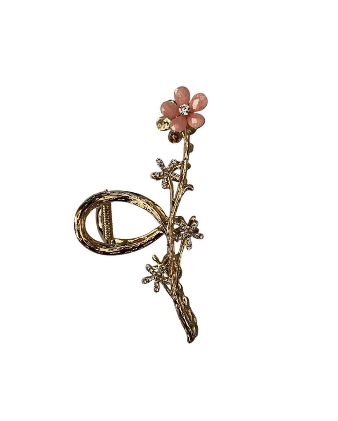 Pink Cherry Blossom Sakura Flower Glitter Hair Claw Clip