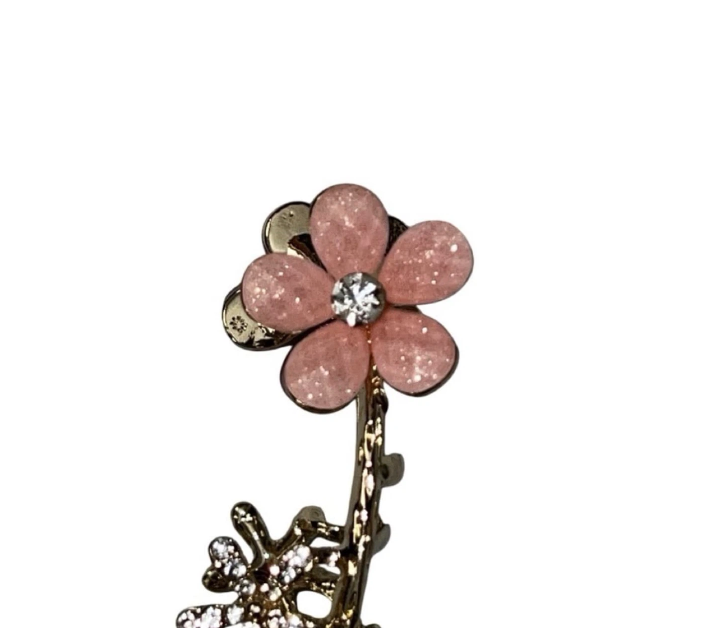 Pink Cherry Blossom Sakura Flower Glitter Hair Claw Clip - photo 2