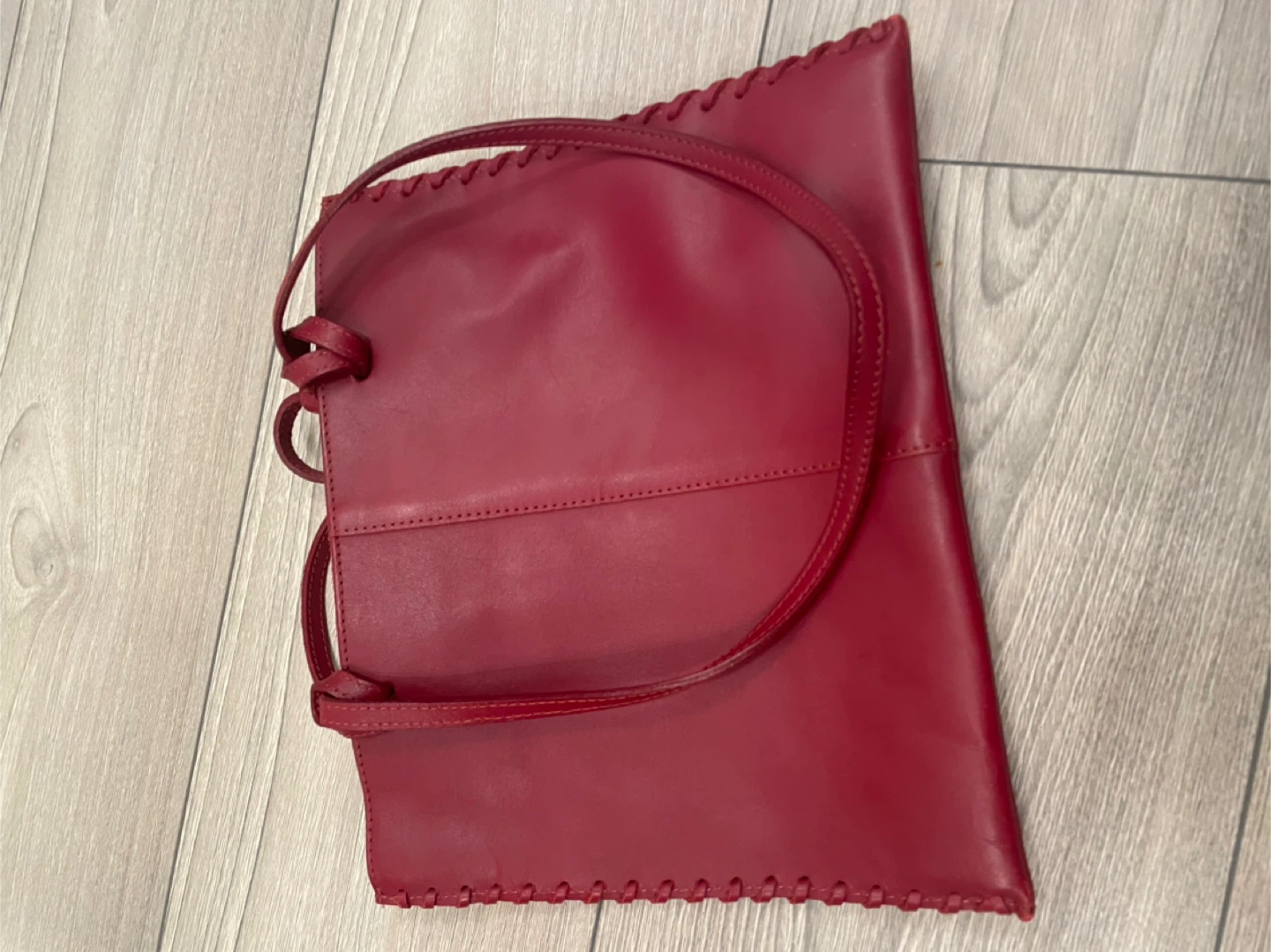 Roots Vintage Red Leather Tote Bag - photo 3
