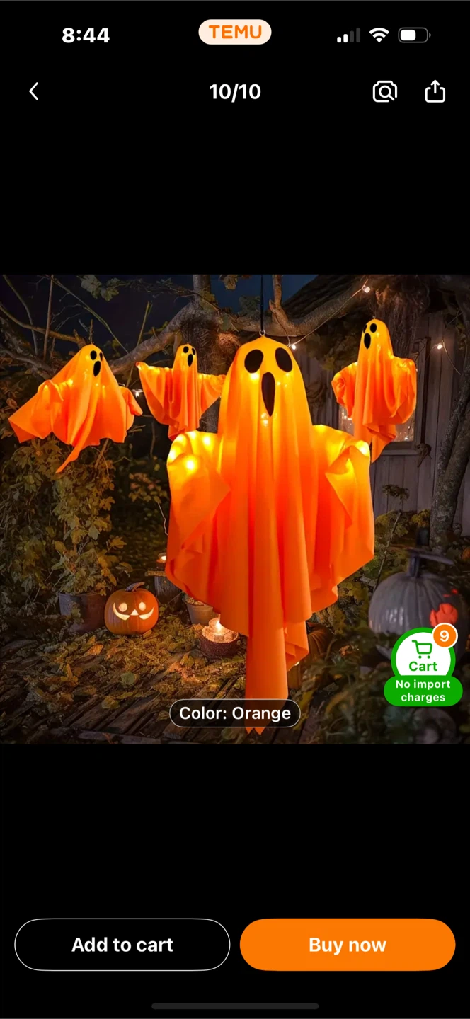 Orange Halloween Ghost Decorations