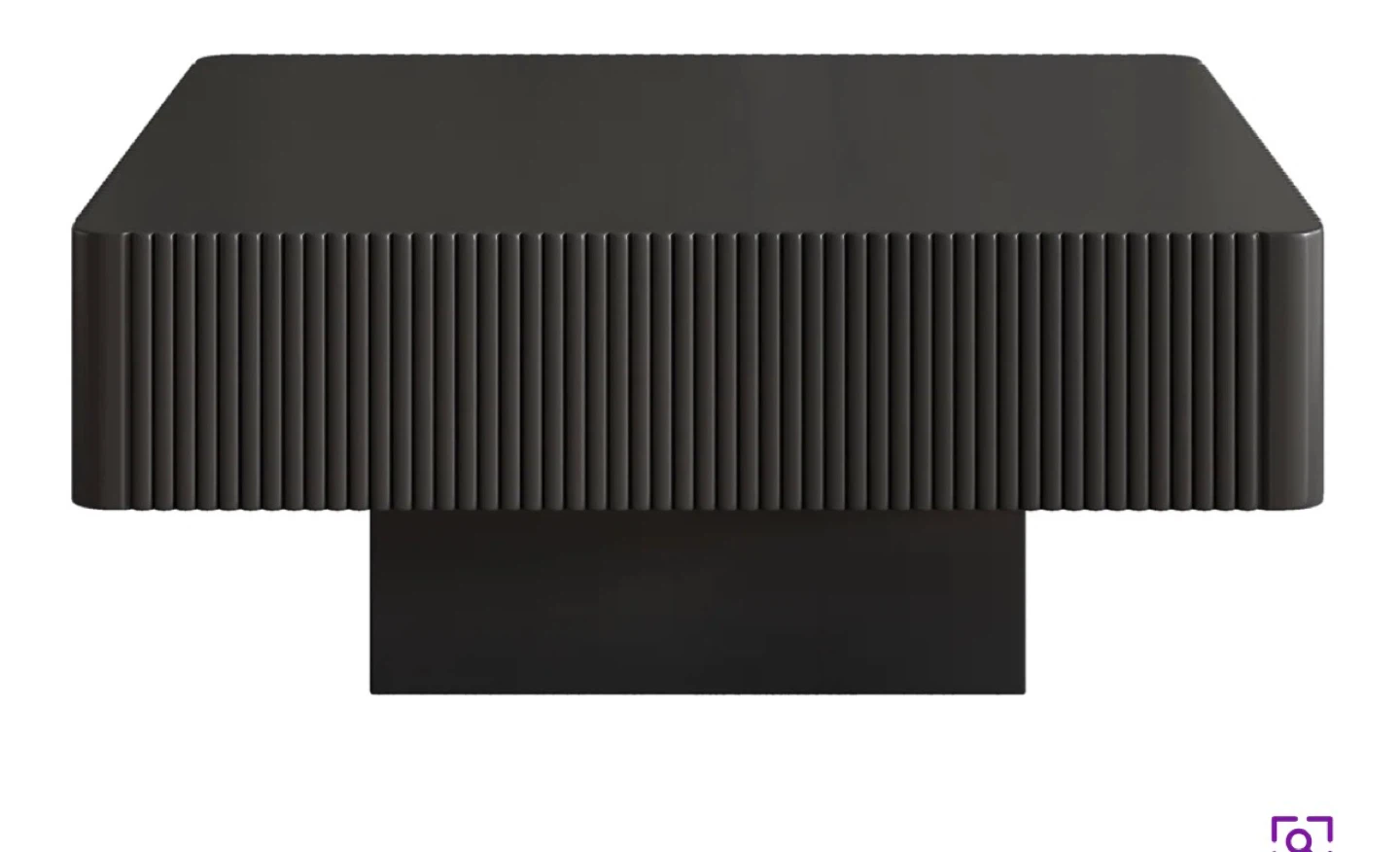 Black fluted Square Coffee Table - photo 5