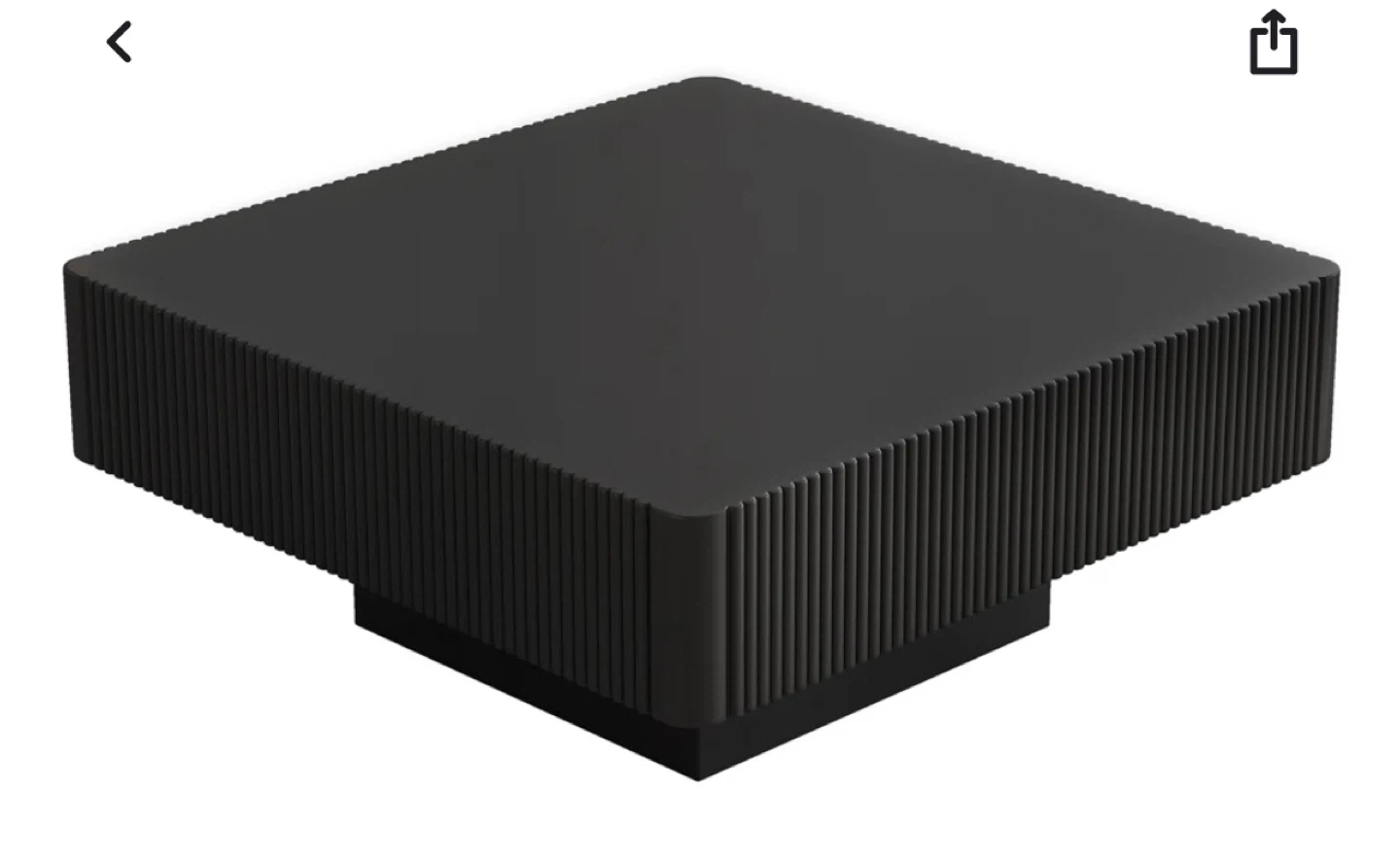 Black fluted Square Coffee Table - photo 4