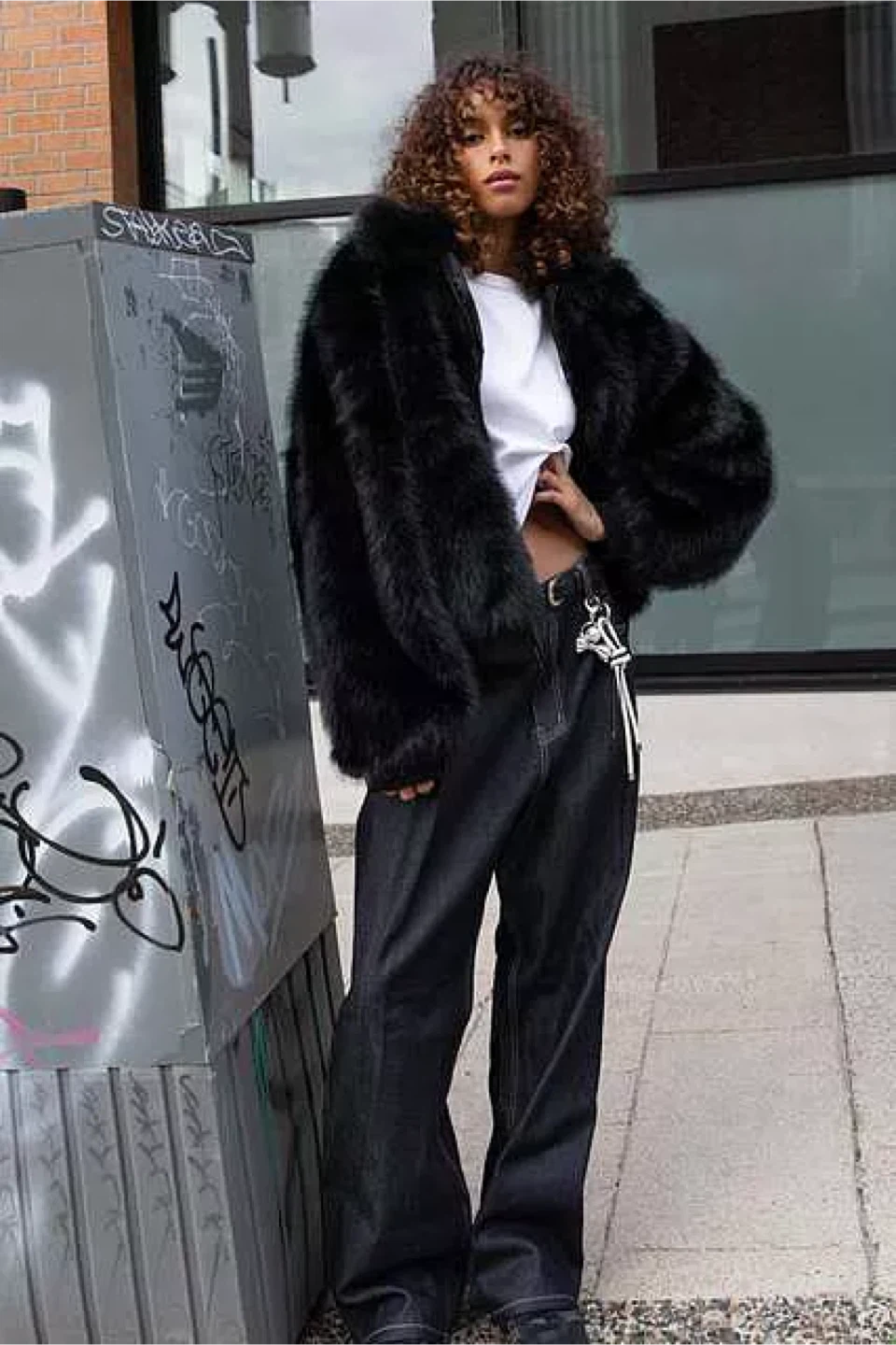 Oak + Fort Faux Fur Bomber Jacket - XS