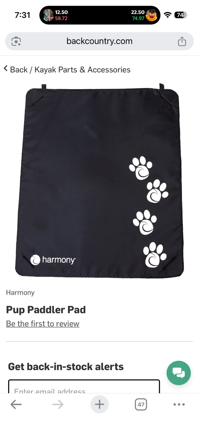 🧡Harmony Pup Paddler Pad - Kayak Accessory - photo 3