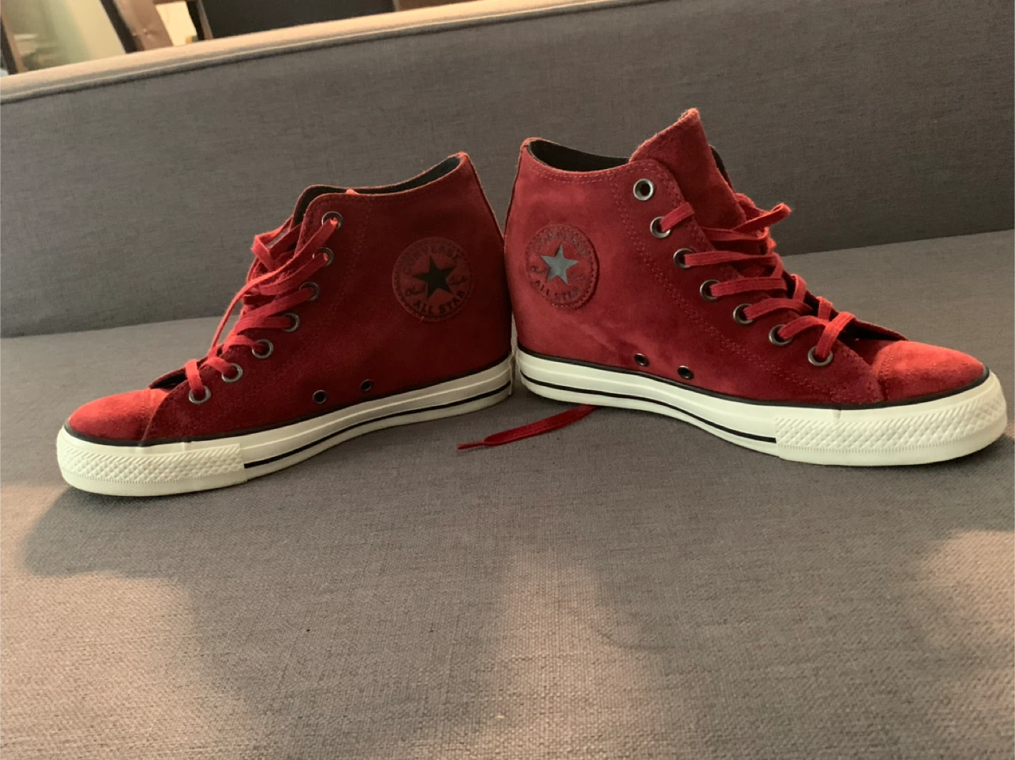 NEW Converse Sneakers, Lux hidden heal- Red Suede - photo 2