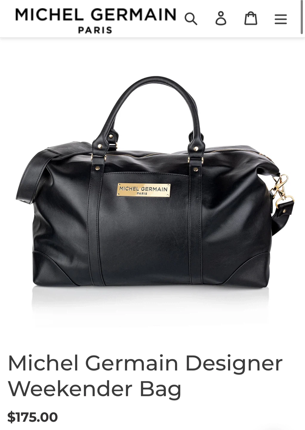 Michel Germain Black Duffel Bag