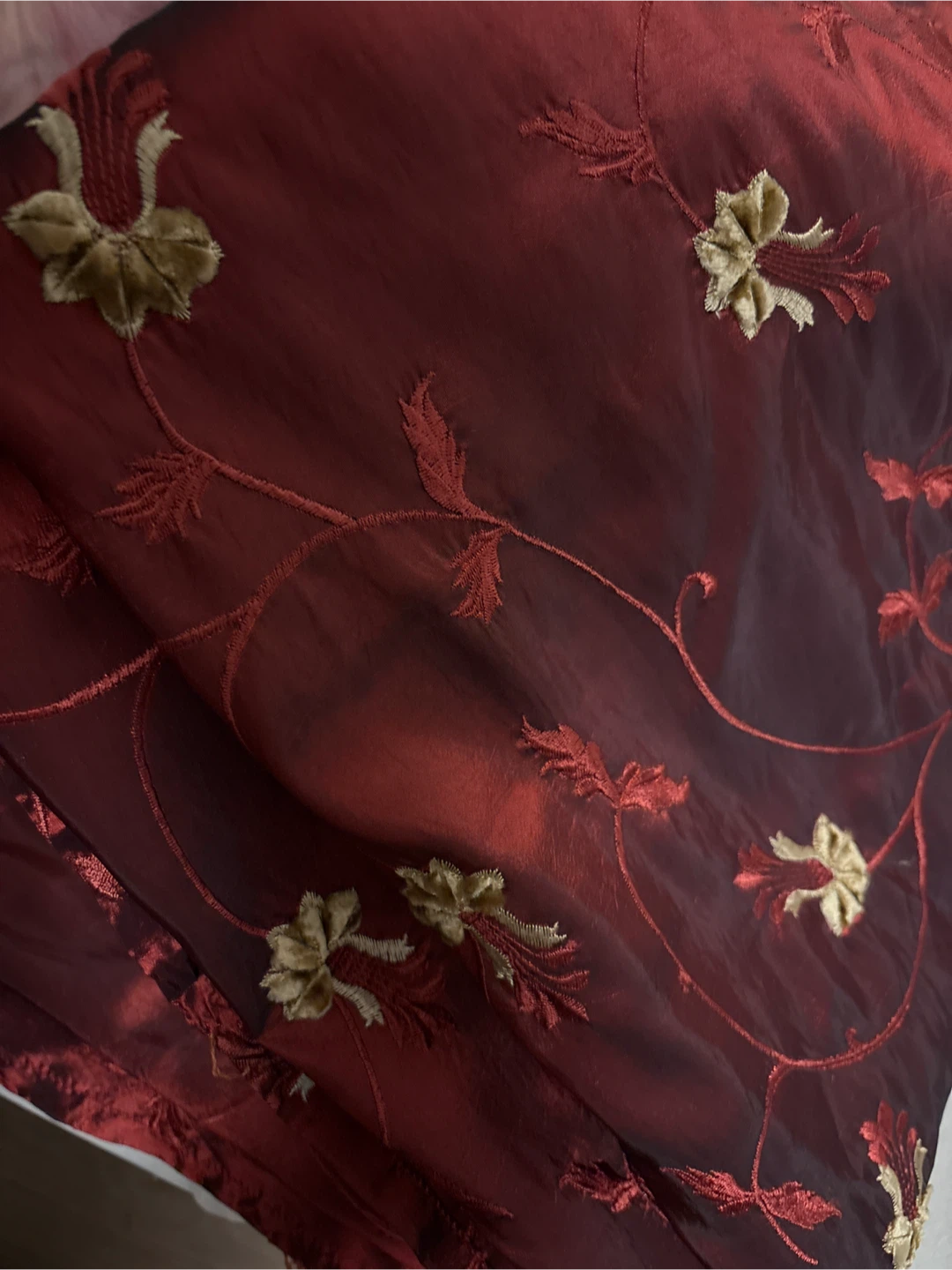 Burgundy Embroidered Curtain Panels 57”x92” - 2 panels - photo 3