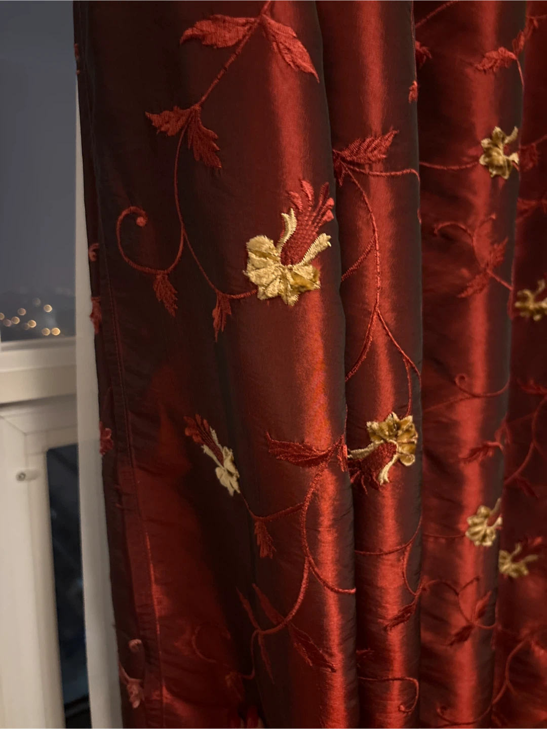 Burgundy Embroidered Curtain Panels 57”x92” - 2 panels - photo 5