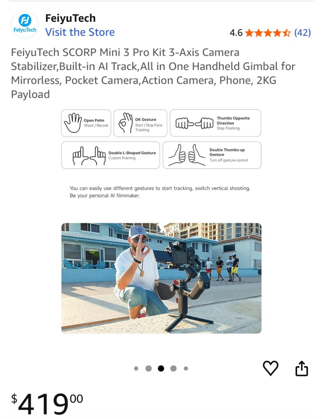FeiyuTech SCORP Mini 3 Pro Gimbal Stabilizer - photo 3