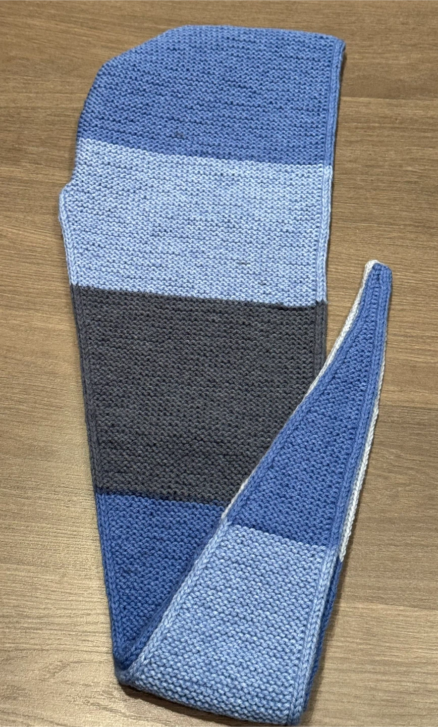 Handmade Knitted Hood/Scarf - colorful stripes - photo 2