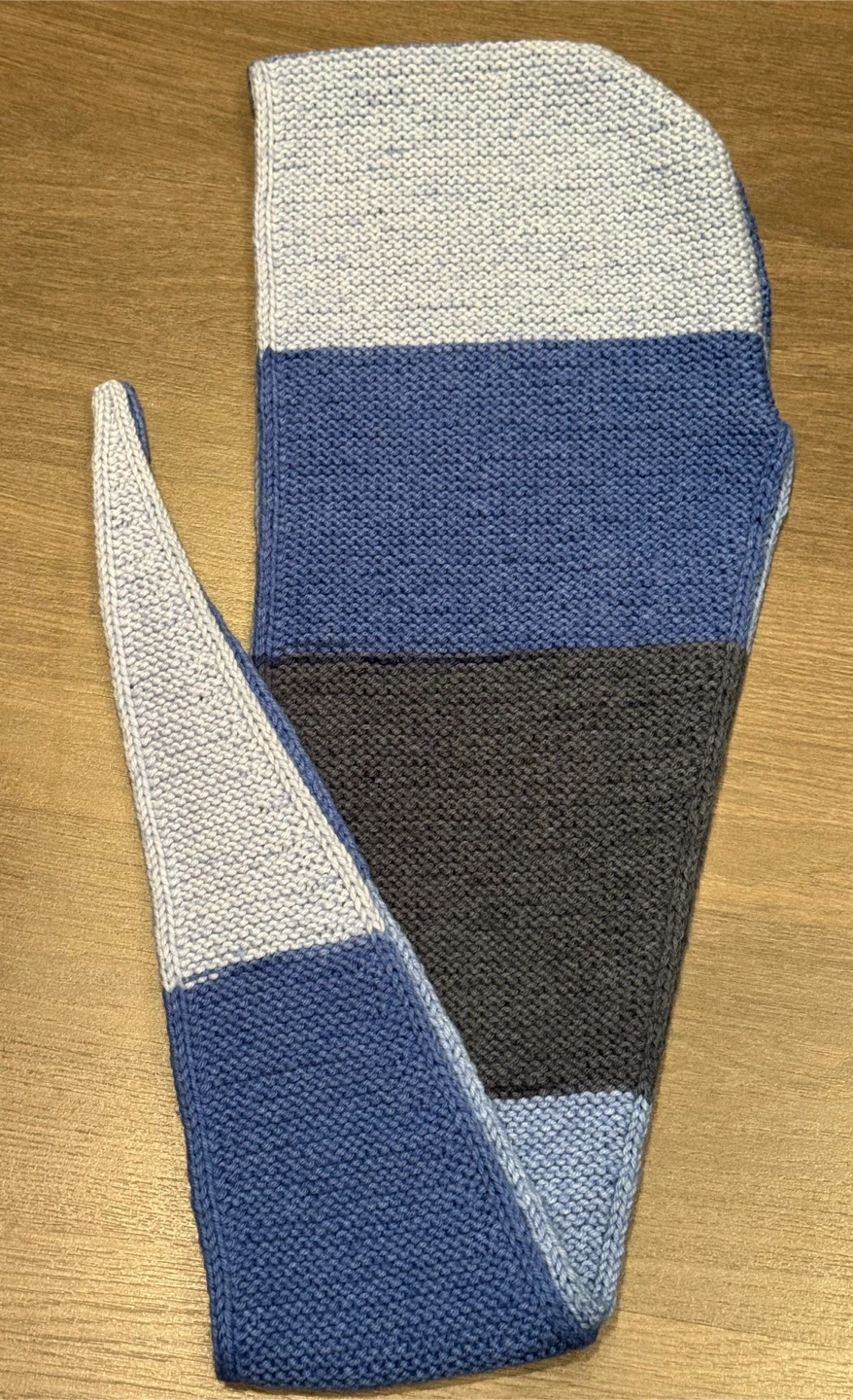 Handmade Knitted Hood/Scarf - colorful stripes