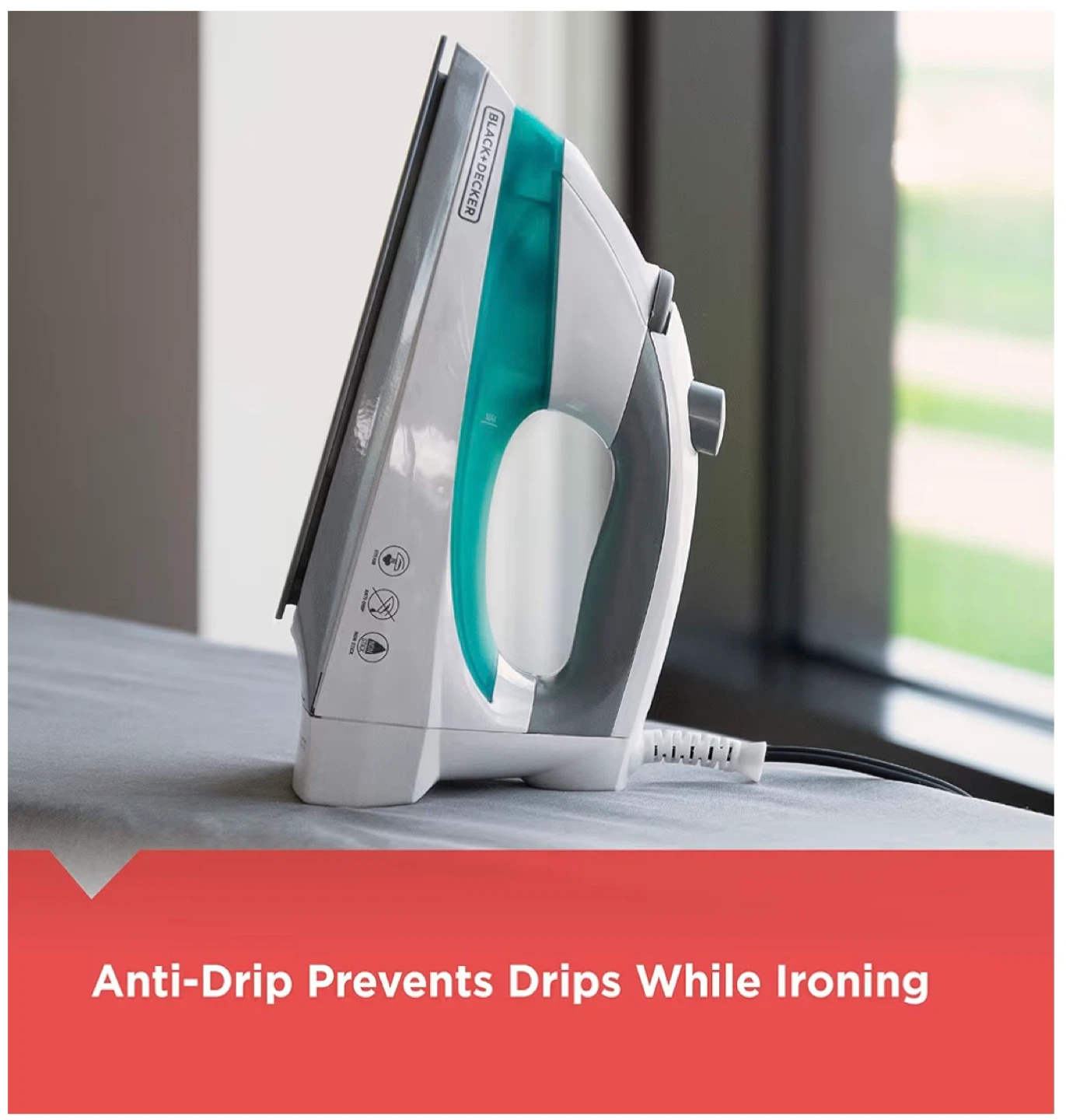 Black+Decker Easy Steam Iron - White/Teal - photo 5