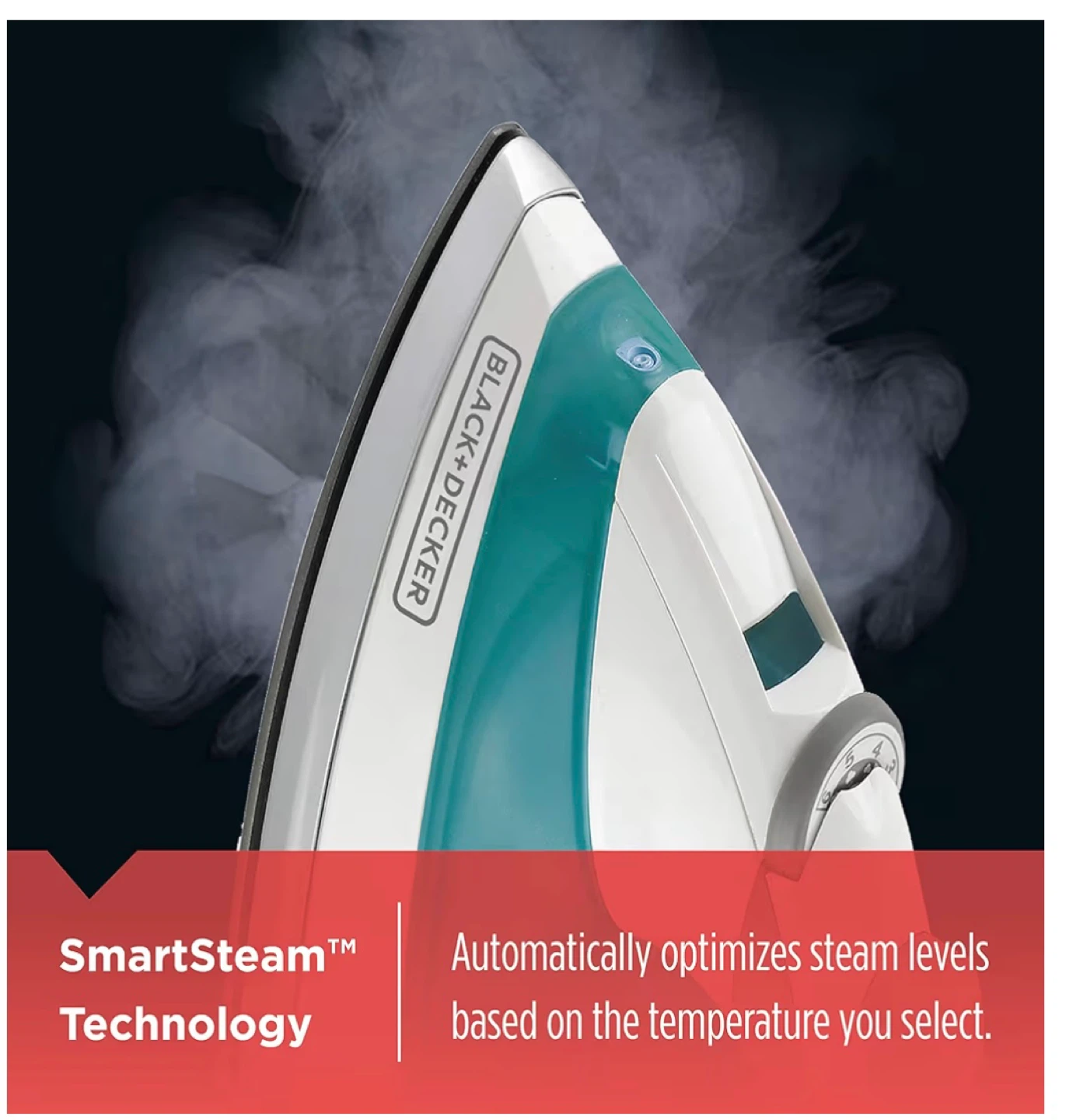Black+Decker Easy Steam Iron - White/Teal - photo 3