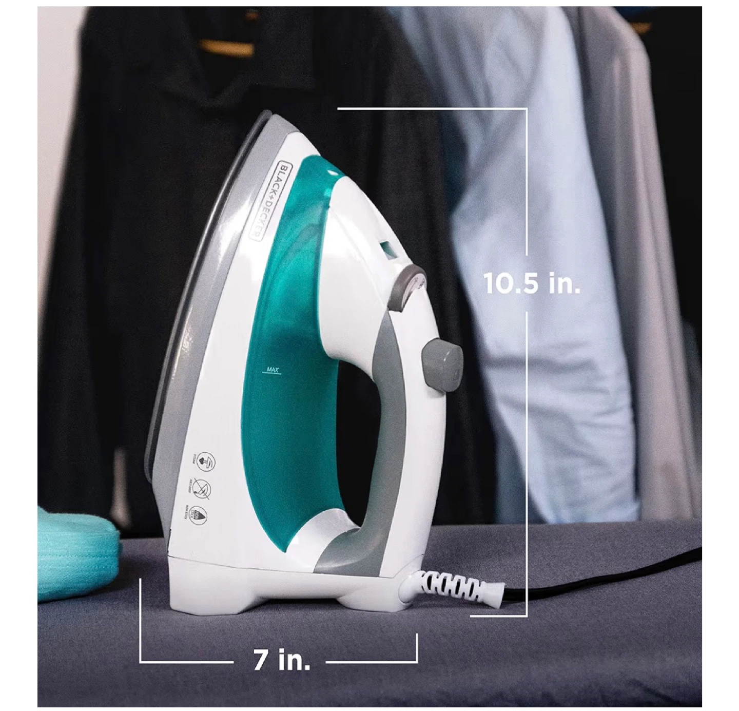Black+Decker Easy Steam Iron - White/Teal - photo 2
