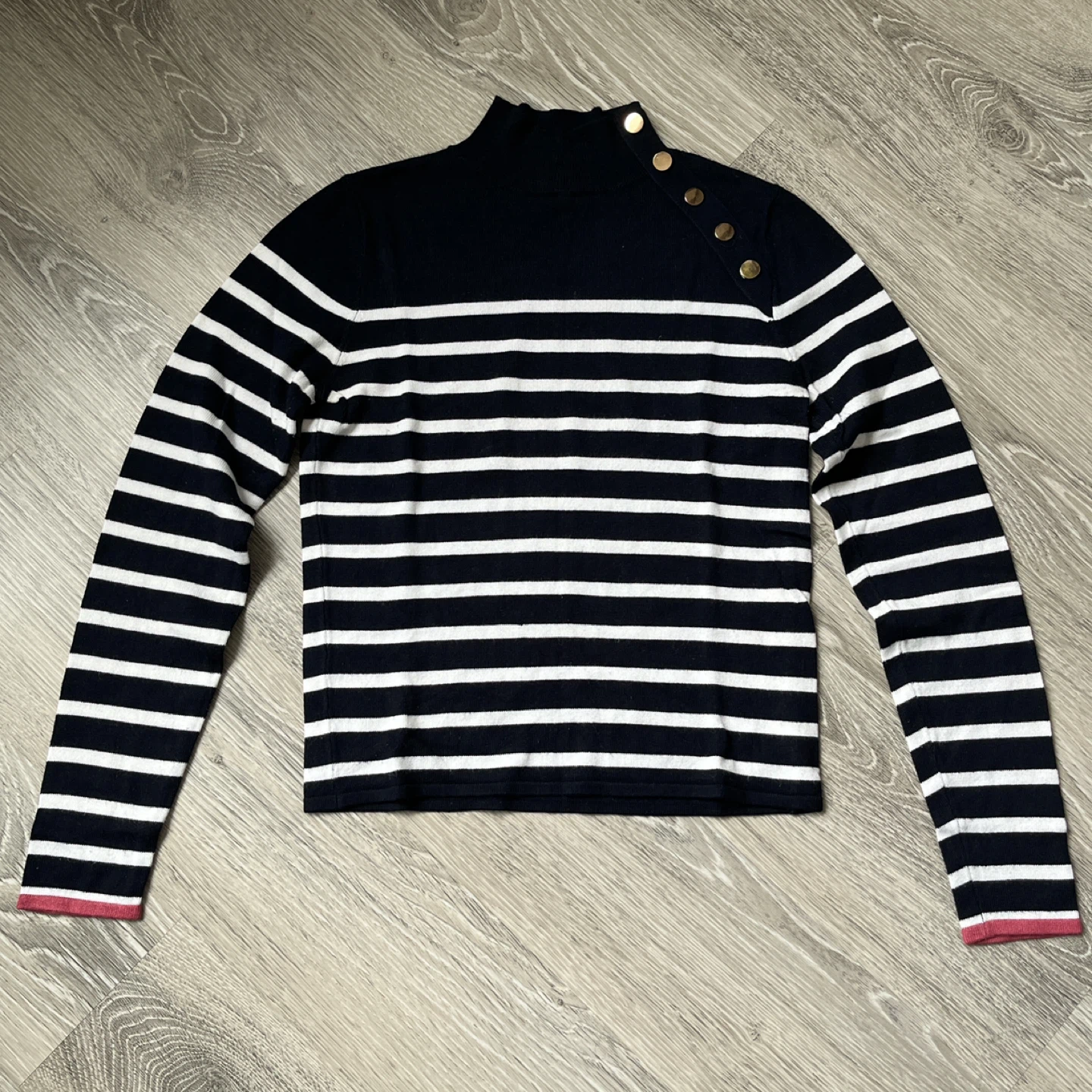 Springfield Striped Mock Neck Sweater - Size 0